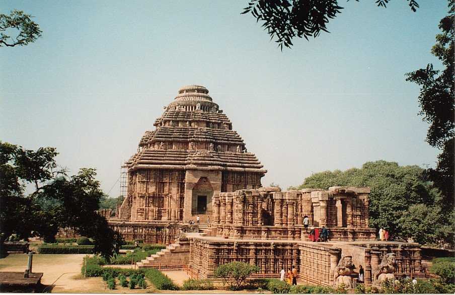 Magnificent Sun Temple at Konark with intricate carvings.